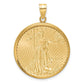 Wideband Distinguished Coin Jewelry 14k Yellow Goldy Diamond-cut Prong Mounted 1/2oz American Eagle Coin Bezel Pendant