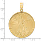 Wideband Distinguished Coin Jewelry 14k Yellow Goldy Diamond-cut Prong Mounted 1oz American Eagle Coin Bezel Pendant