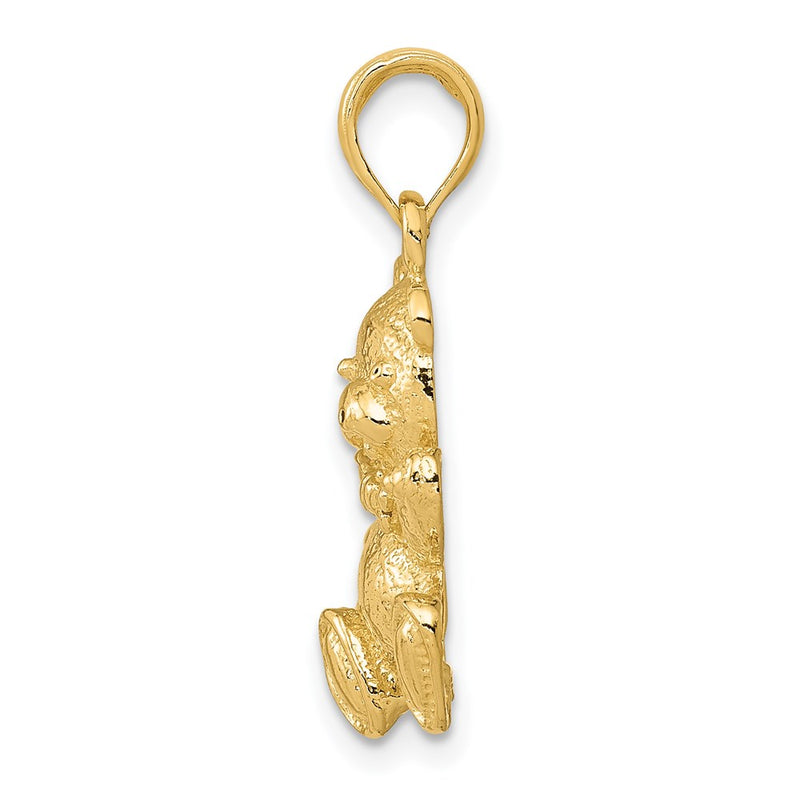 14k Yellow Gold Teddy Bear Pendant