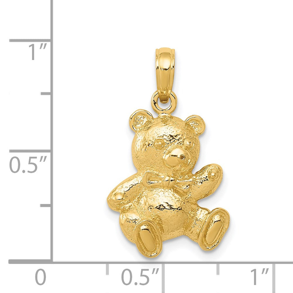 14k Yellow Gold Teddy Bear Pendant