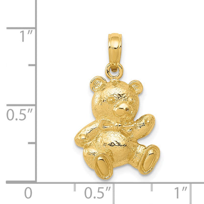 14k Yellow Gold Teddy Bear Pendant