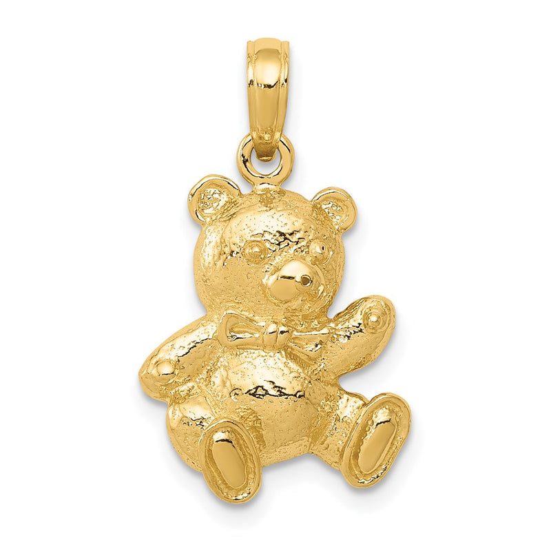 14k Yellow Gold Teddy Bear Pendant