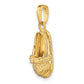 14k Yellow Gold 3-D Baby Shoe with Bow Pendant