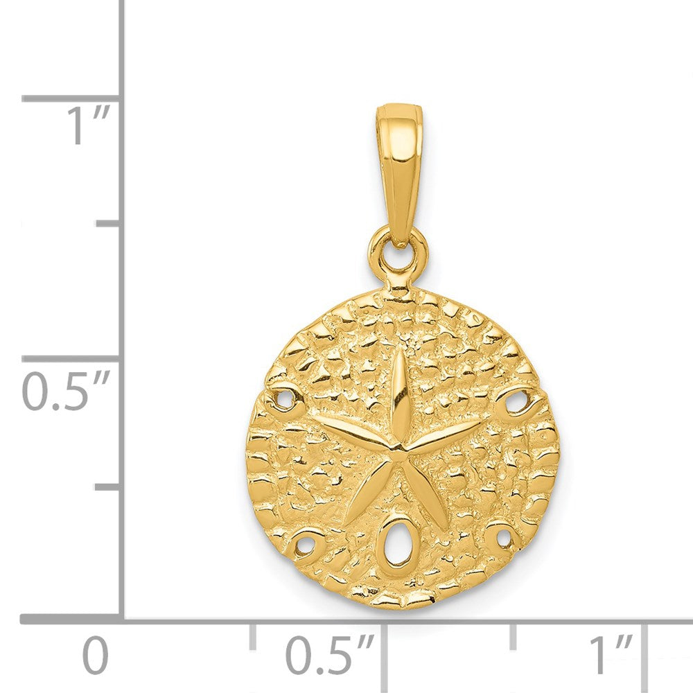 14k Yellow Gold Sand Dollar Pendant