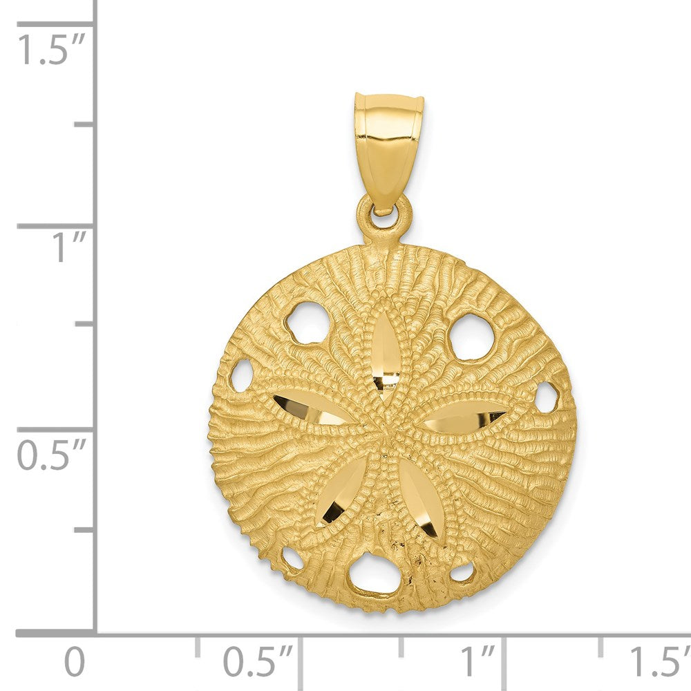14k Yellow Gold Sand Dollar Pendant