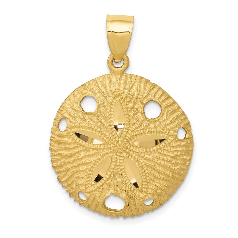 14k Yellow Gold Sand Dollar Pendant