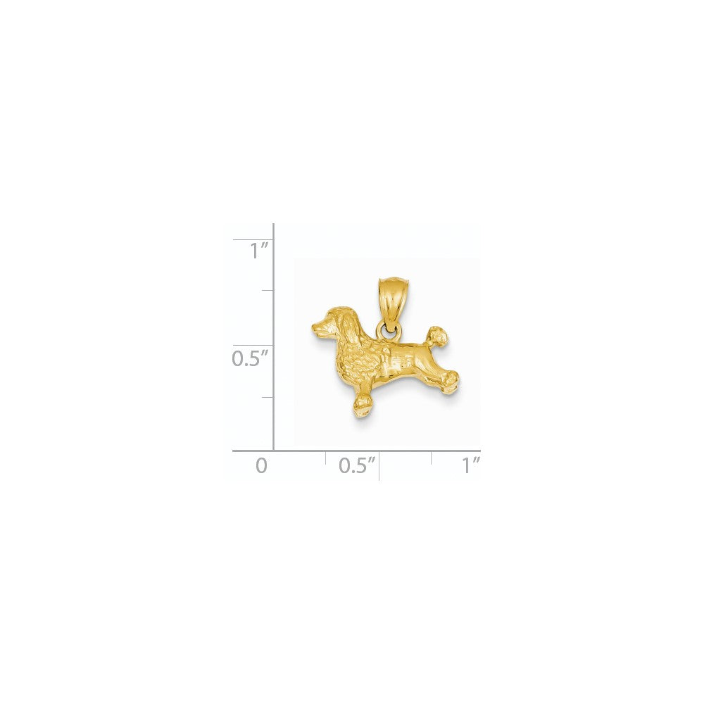 14k Yellow Gold Poodle Pendant