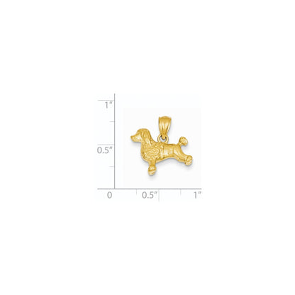 14k Yellow Gold Poodle Pendant