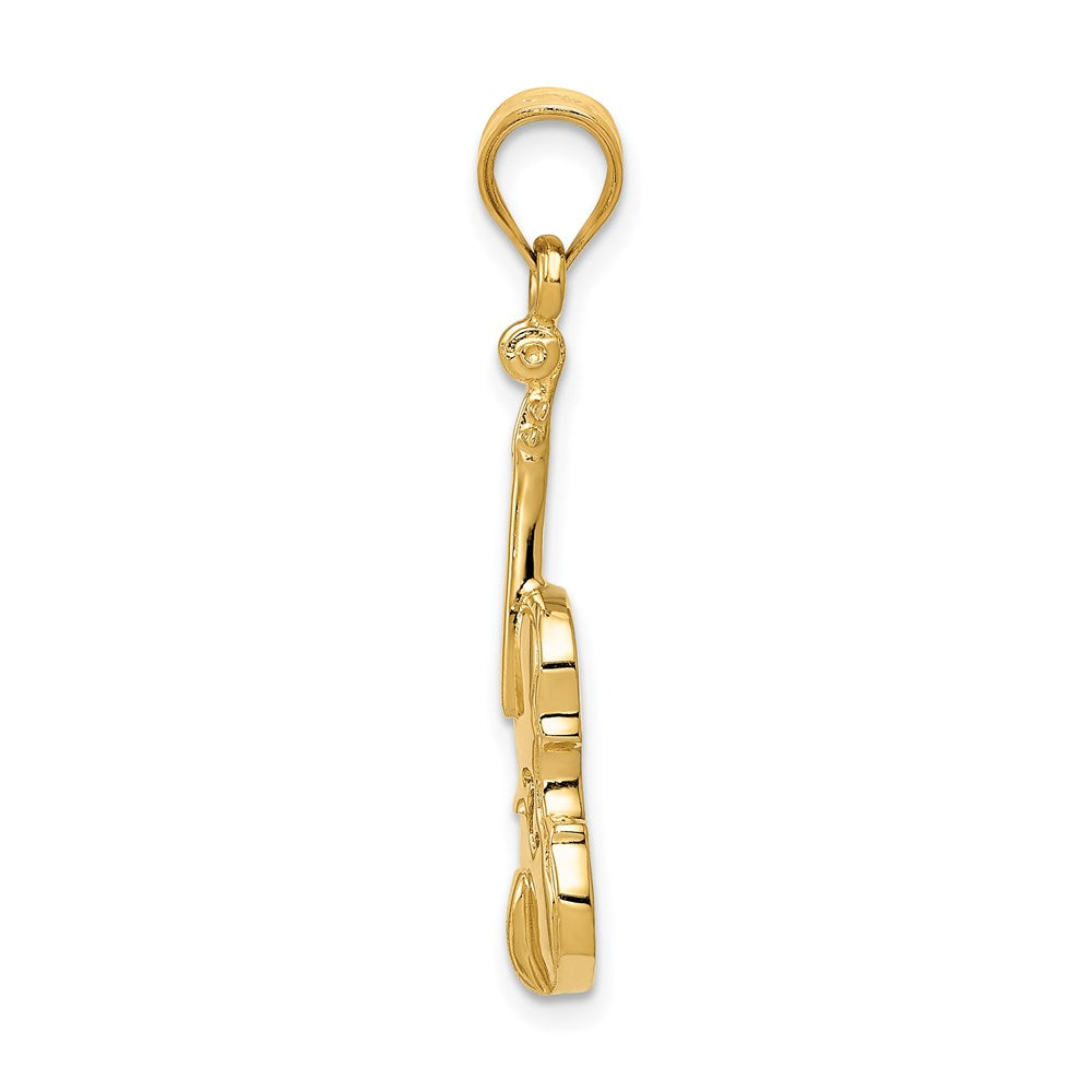 14k Yellow Gold 2D Violin Charm