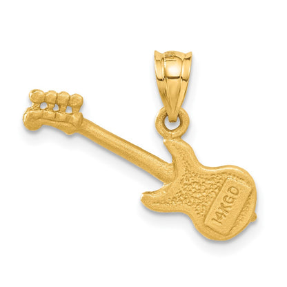 14k Yellow Gold 3D Guitar Charm
