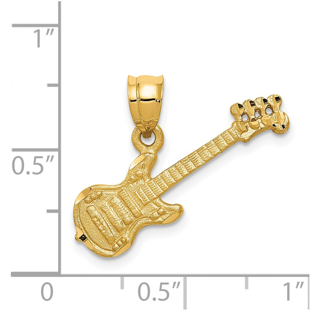 14k Yellow Gold 3D Guitar Charm