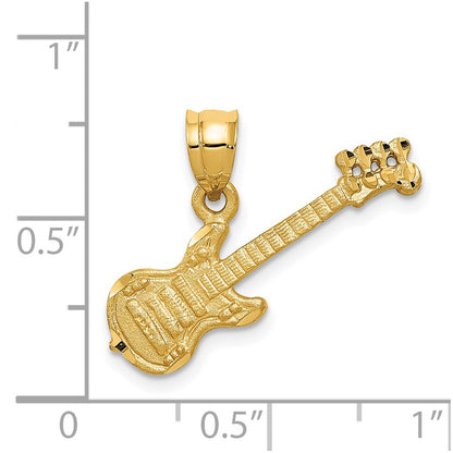 14k Yellow Gold 3D Guitar Charm
