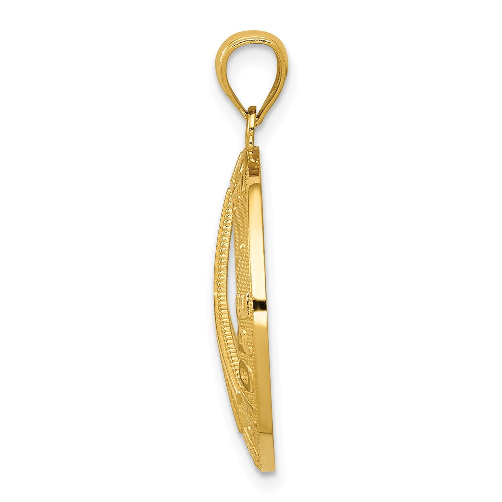 14k Yellow Gold PEACE LOVE FAITH HOPE Peace Sign Pendant