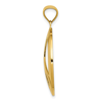 14k Yellow Gold Peace Sign Pendant