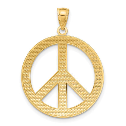 14k Yellow Gold Peace Sign Pendant
