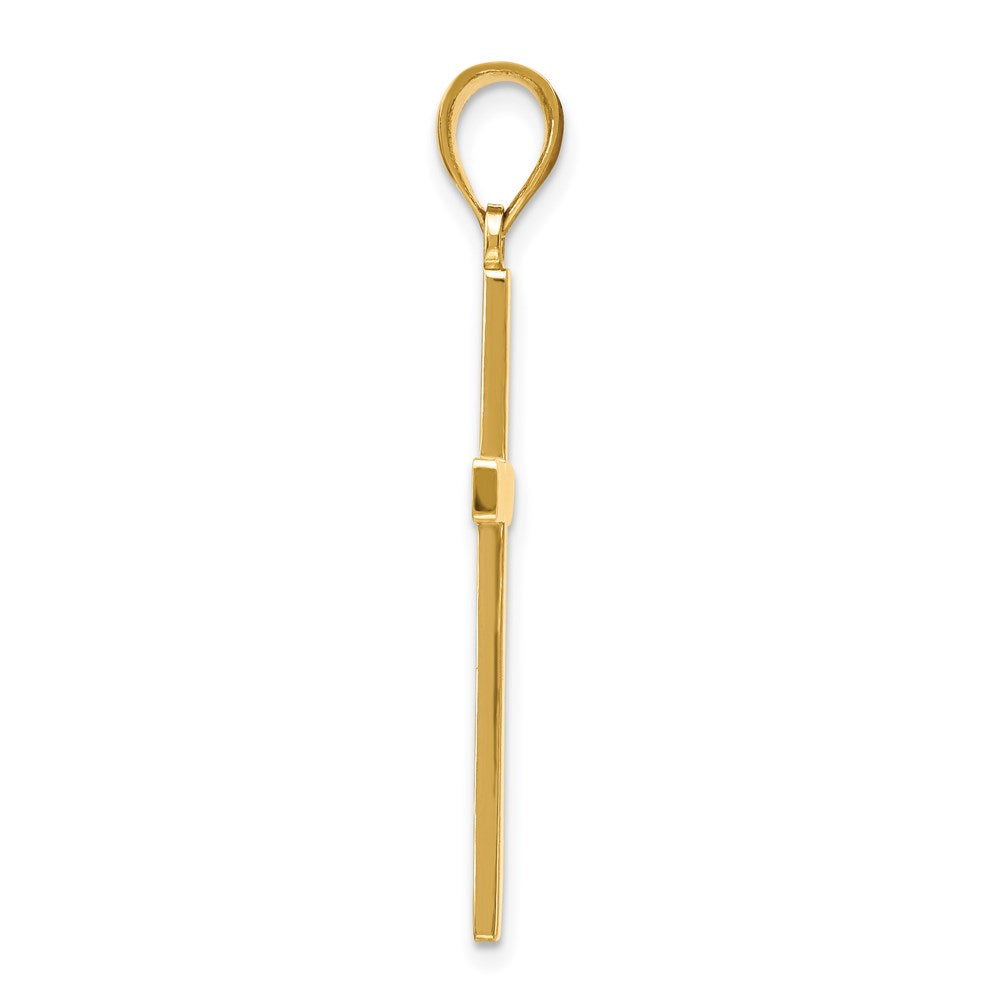 14k Yellow Gold Solid Reversible Latin Cross Pendant
