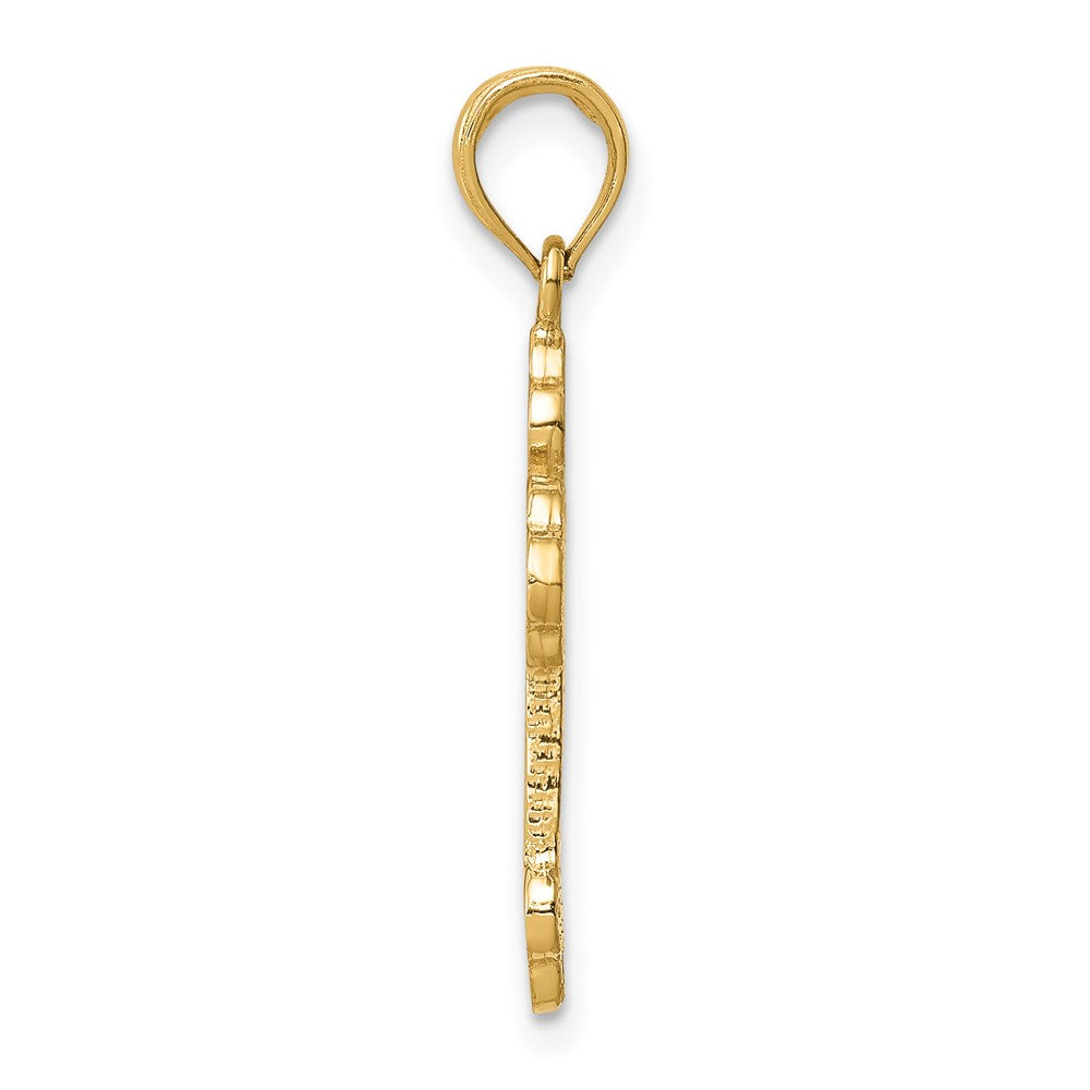 14k Yellow Gold Budded Cross Pendant