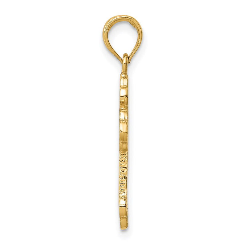 14k Yellow Gold Budded Cross Pendant