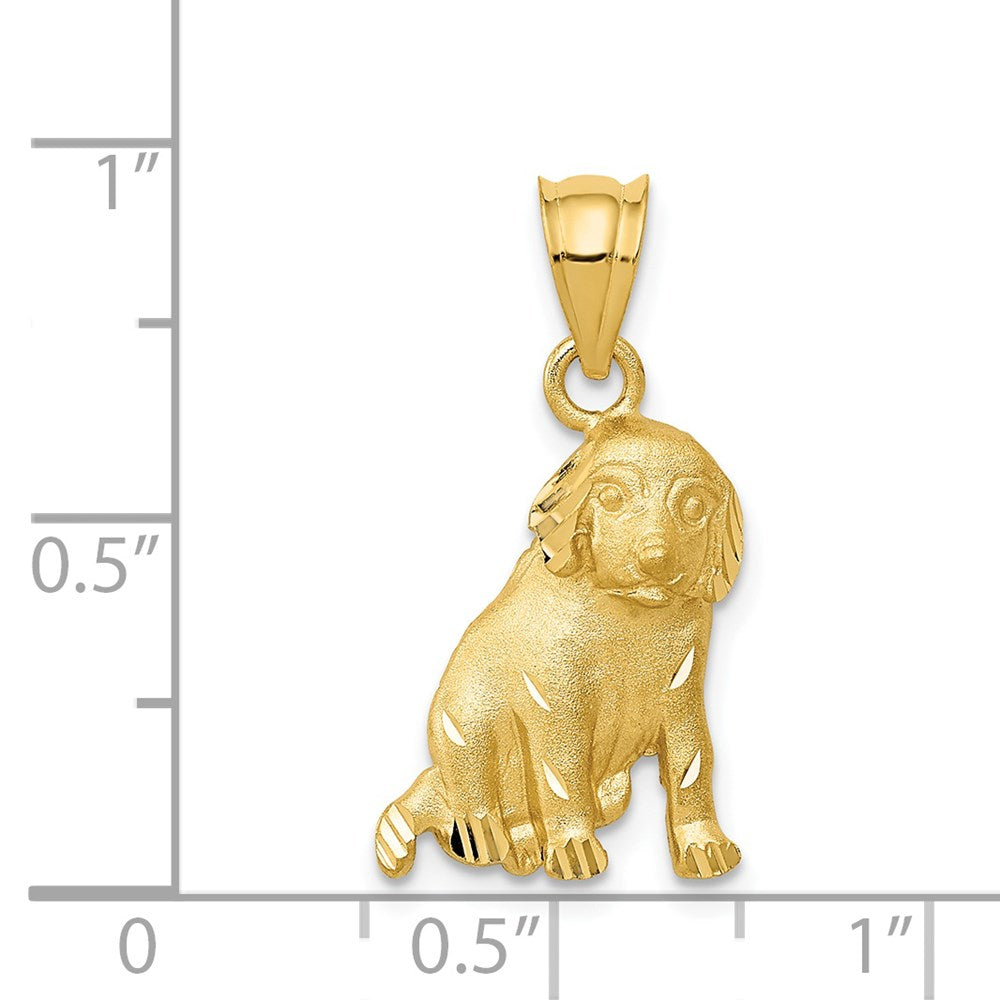 14k Yellow Gold Dog Charm