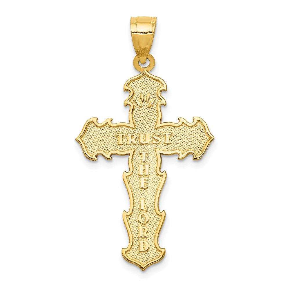 14k Yellow Gold Passion Cross Pendant