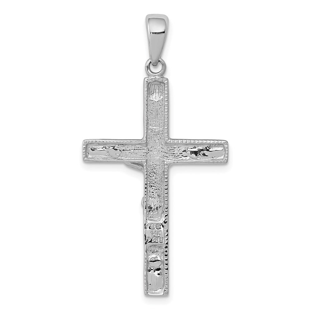 14k White Gold Crucifix Pendant
