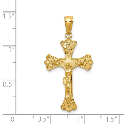 14k Yellow Gold Crucifix Pendant