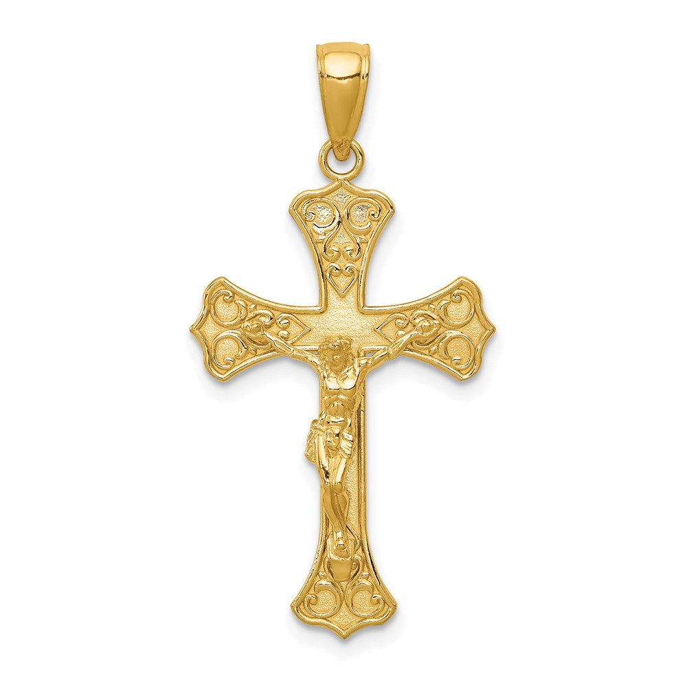 14k Yellow Gold Crucifix Pendant