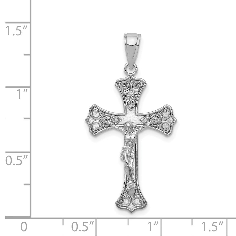 14k White Gold Crucifix Pendant