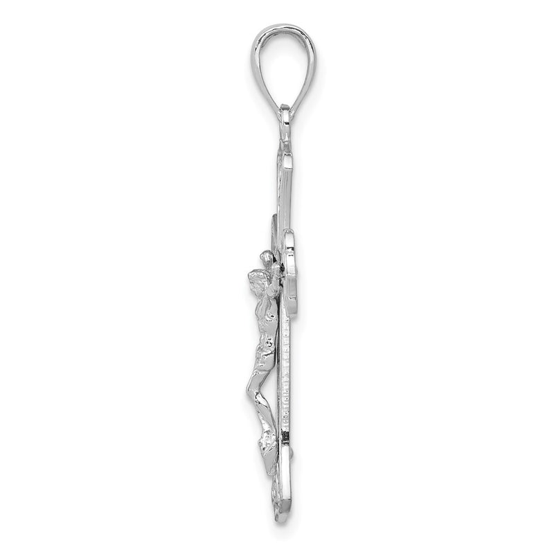 14k White Gold Crucifix Pendant