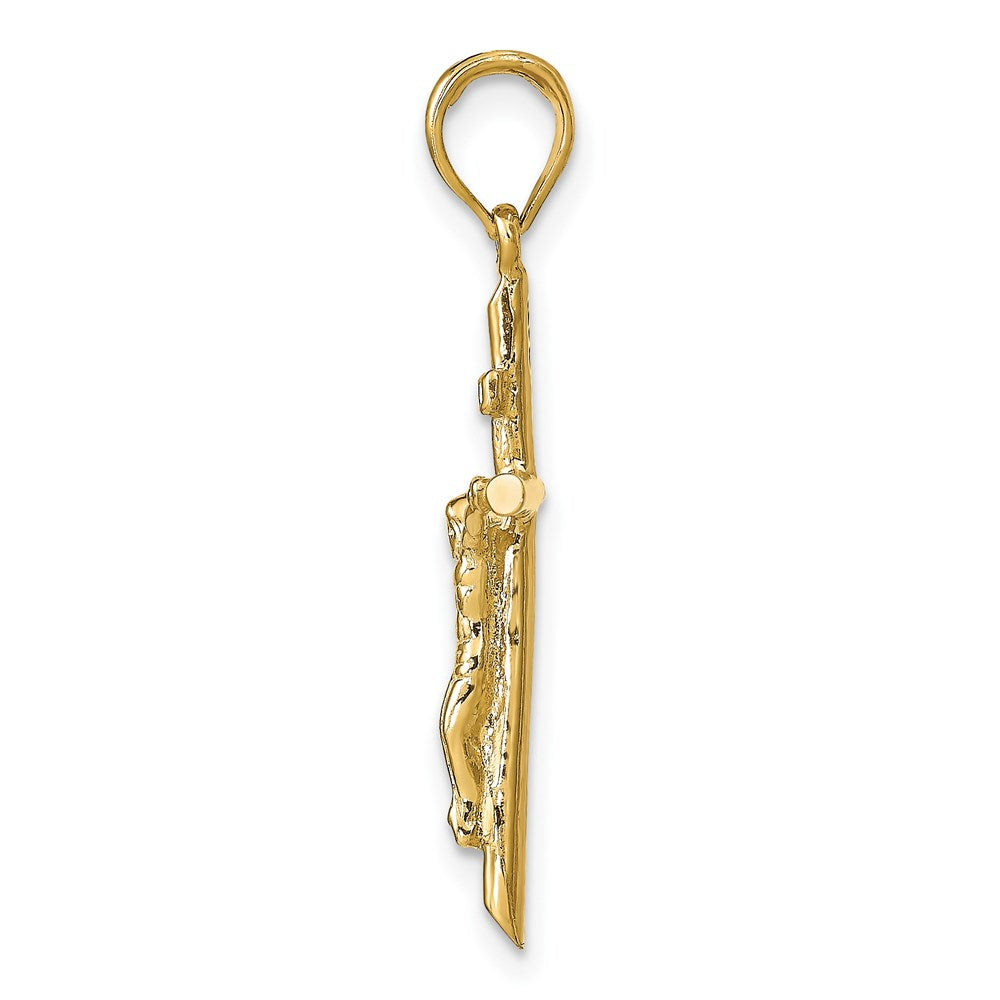 14k Yellow Gold Stick Style Crucifix Pendant
