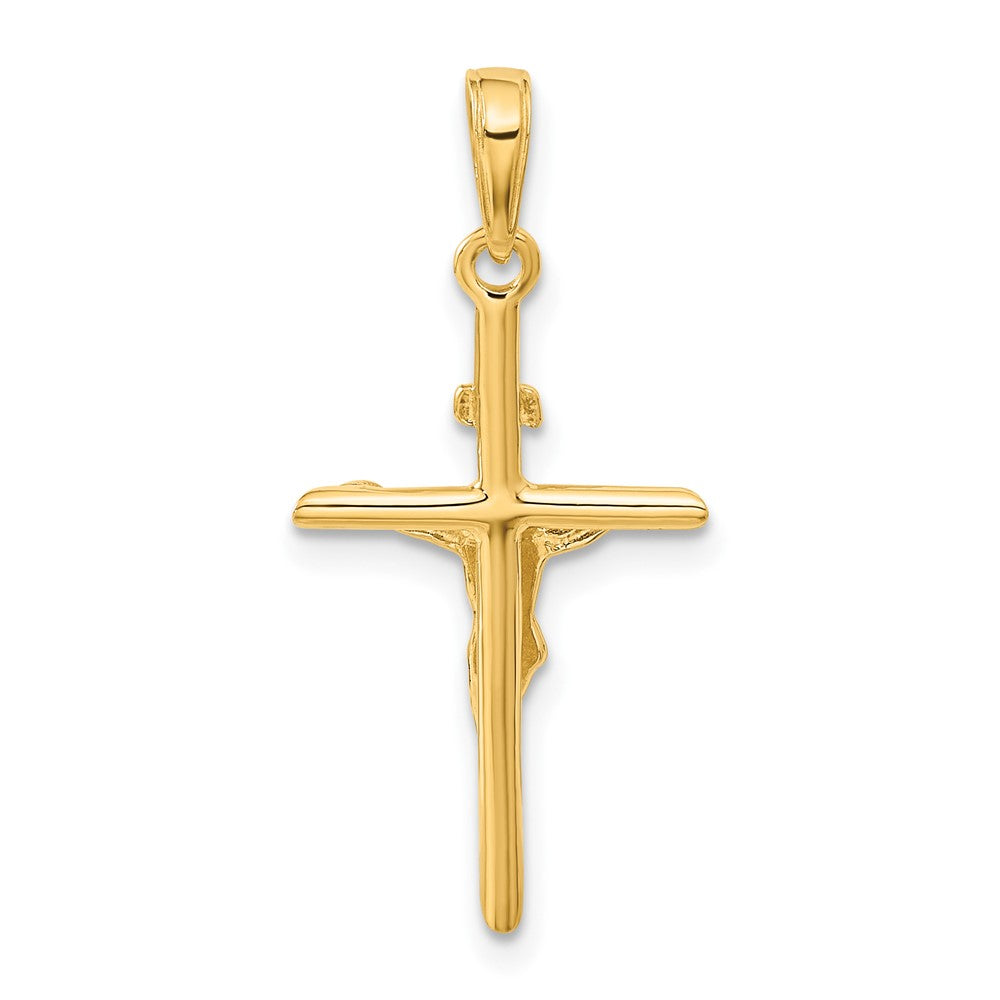 14k Yellow Gold Stick Style Crucifix Pendant
