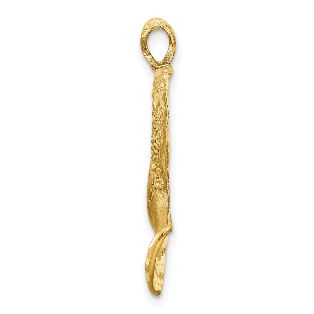 14k Yellow Gold Satin & D/C Nefertiti Charm