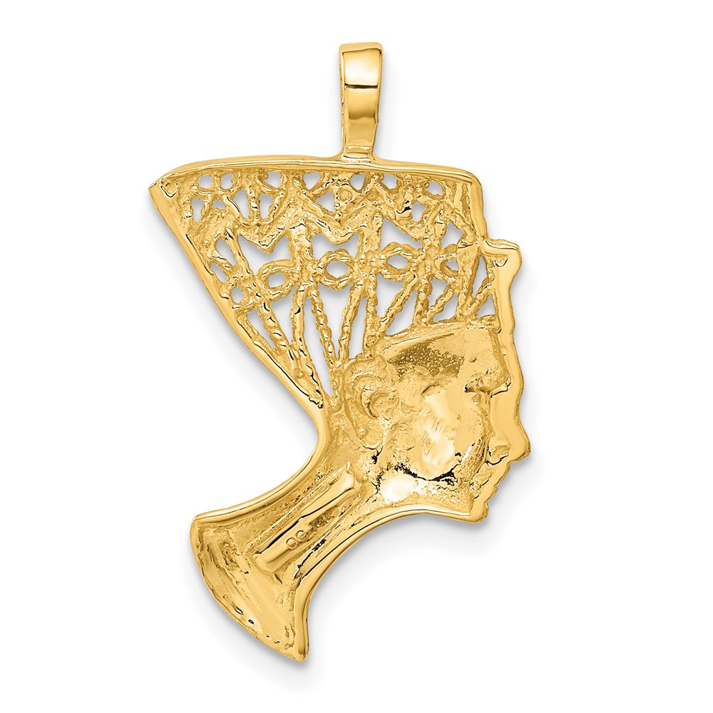 14k Yellow Gold Satin & D/C Nefertiti Charm