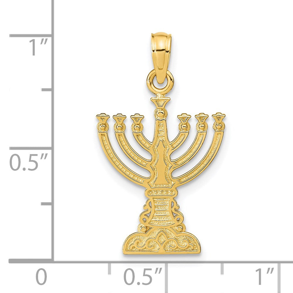 14k Yellow Gold Menorah Pendant