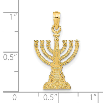 14k Yellow Gold Menorah Pendant