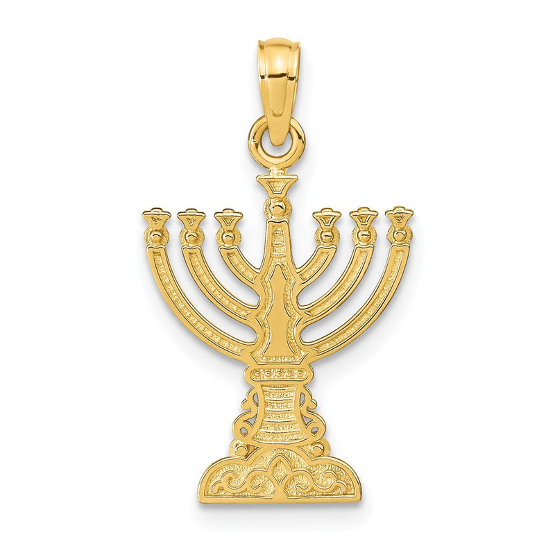 14k Yellow Gold Menorah Pendant