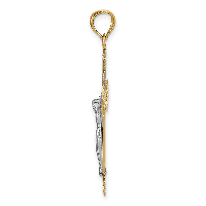 14k Two-tone Gold Crucifix Pendant