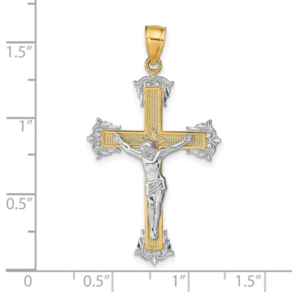 14k Two-tone Gold Crucifix Pendant
