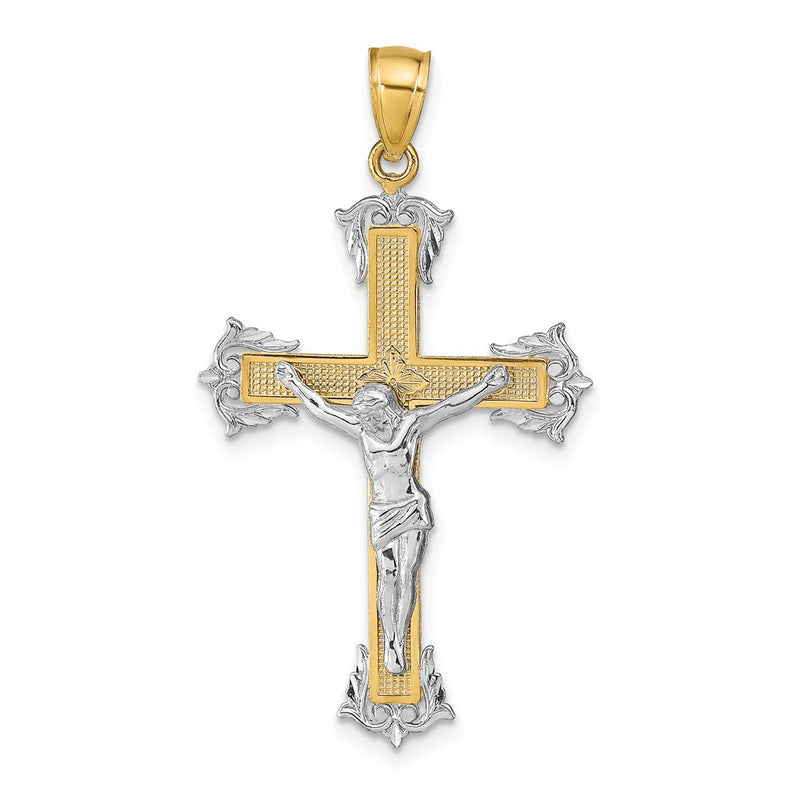14k Two-tone Gold Crucifix Pendant