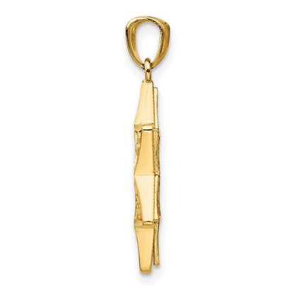 14k Two-tone Gold Star of David Pendant
