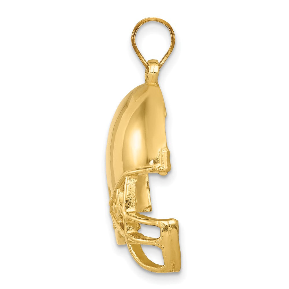 14k Yellow Gold Polished Football Helmet Pendant