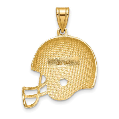 14k Yellow Gold Polished Football Helmet Pendant
