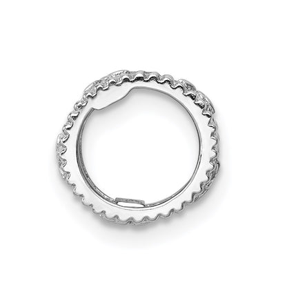 14k White Gold White Polished Sand Dollar Slide
