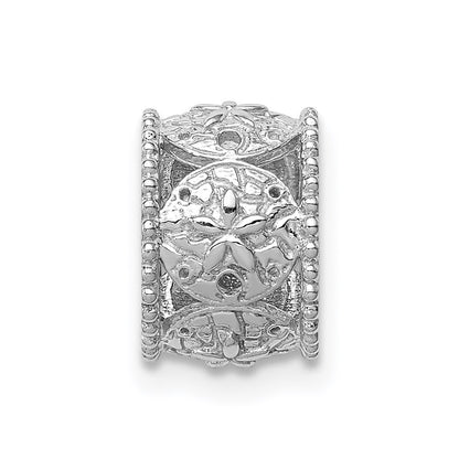 14k White Gold White Polished Sand Dollar Slide