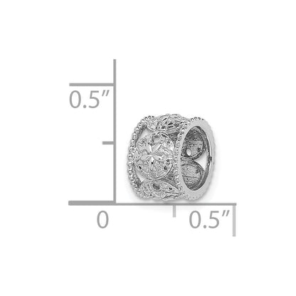 14k White Gold White Polished Sand Dollar Slide