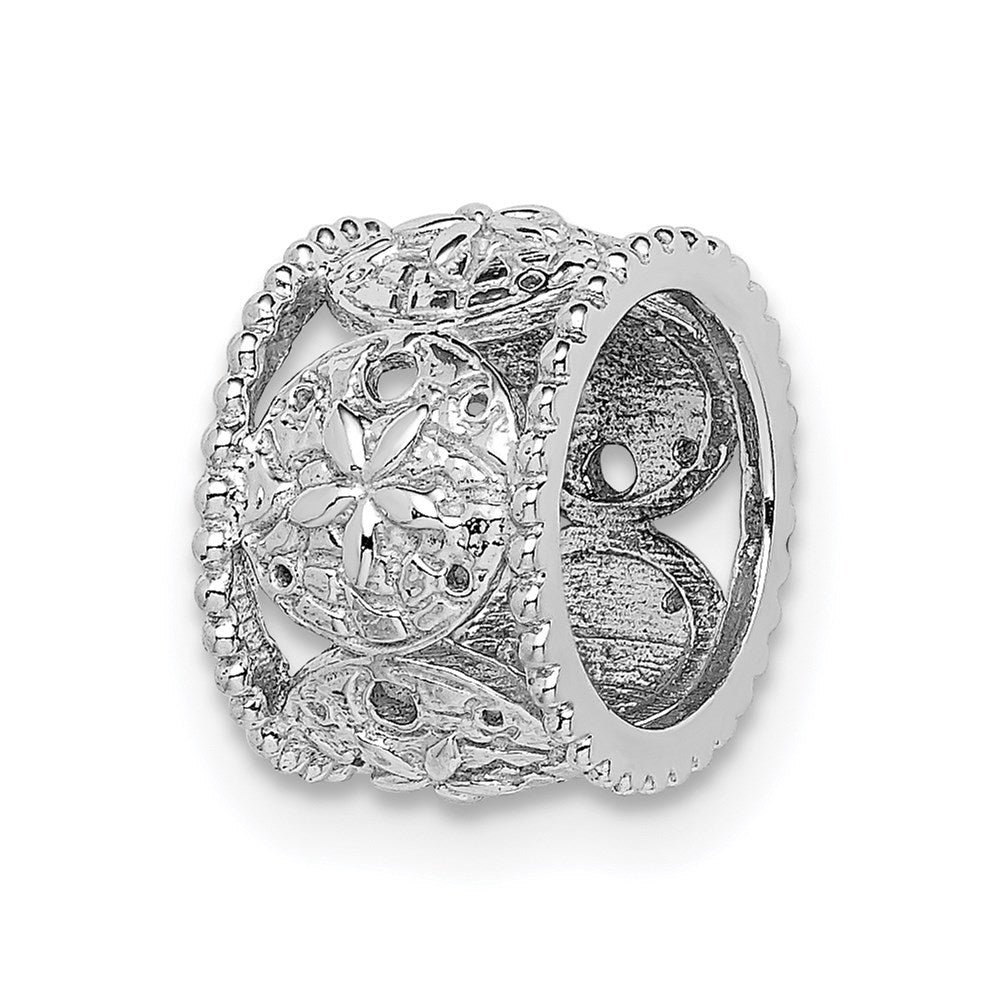 14k White Gold White Polished Sand Dollar Slide