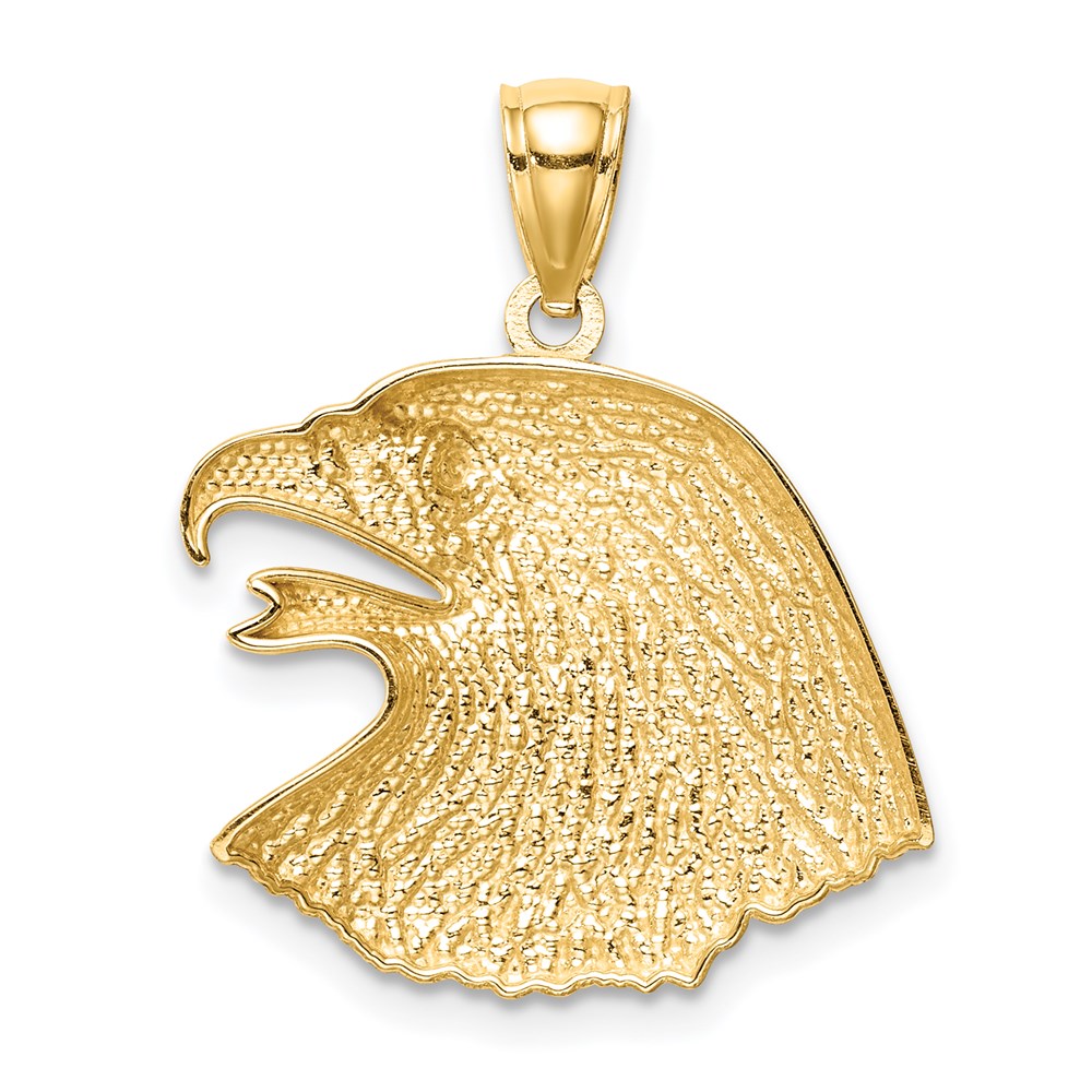 14k Yellow Gold Diamond-Cut Eagle Pendant