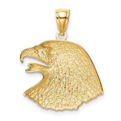14k Yellow Gold Diamond-Cut Eagle Pendant