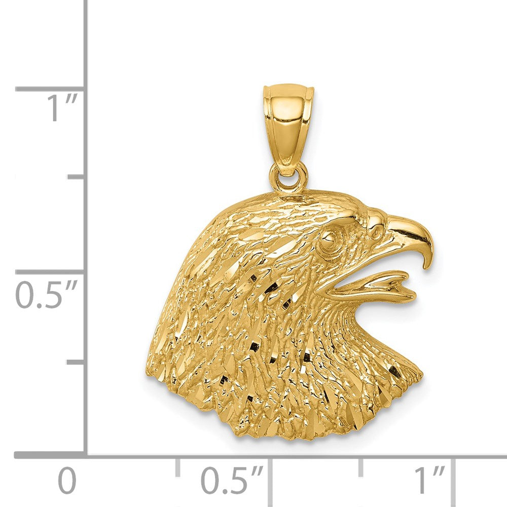 14k Yellow Gold Diamond-Cut Eagle Pendant