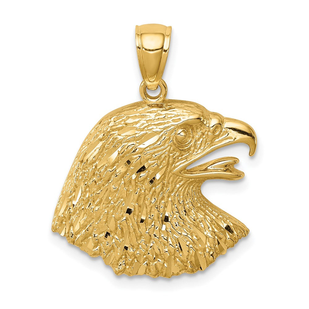 14k Yellow Gold Diamond-Cut Eagle Pendant